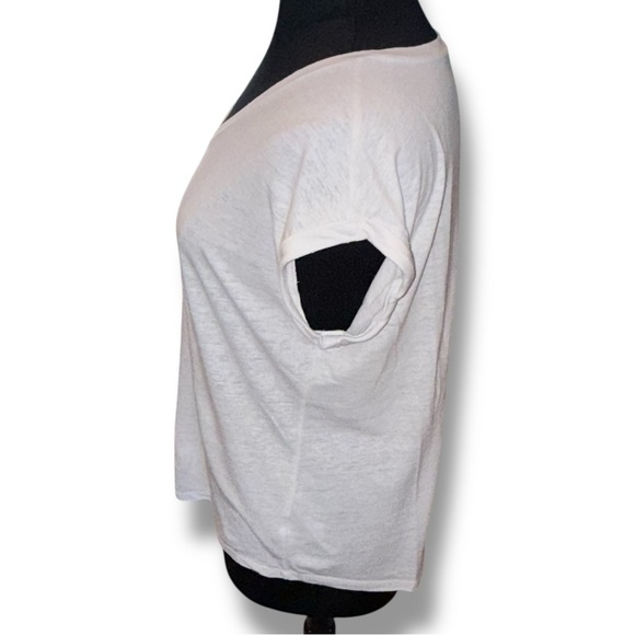 TALBOTS DROP SHOULDER V-NECK TEE - Plus 1X White - Picture 3 of 13